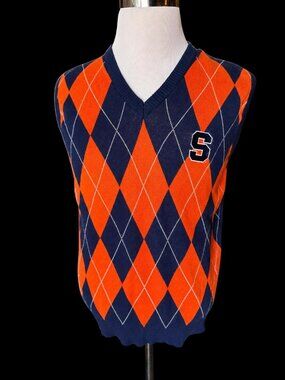Donegal Bay Syracuse University Orange and Blue Argyle Sweater Vest